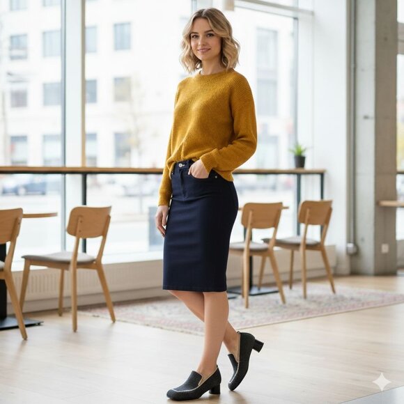 Vivaia Quinn Square Toe Patterned Heels Gray Cream Rounded Heel Size 42/11-11.5 - Picture 4 of 10